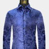 Mens-Navy-Blue-Paisley-Shirt-Patterned-Floral-Dress-Shirt-For-Men-from-Gentlemansguru.com