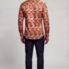 Men's Orange Paisley Formal Shirt for Prom and Wedding