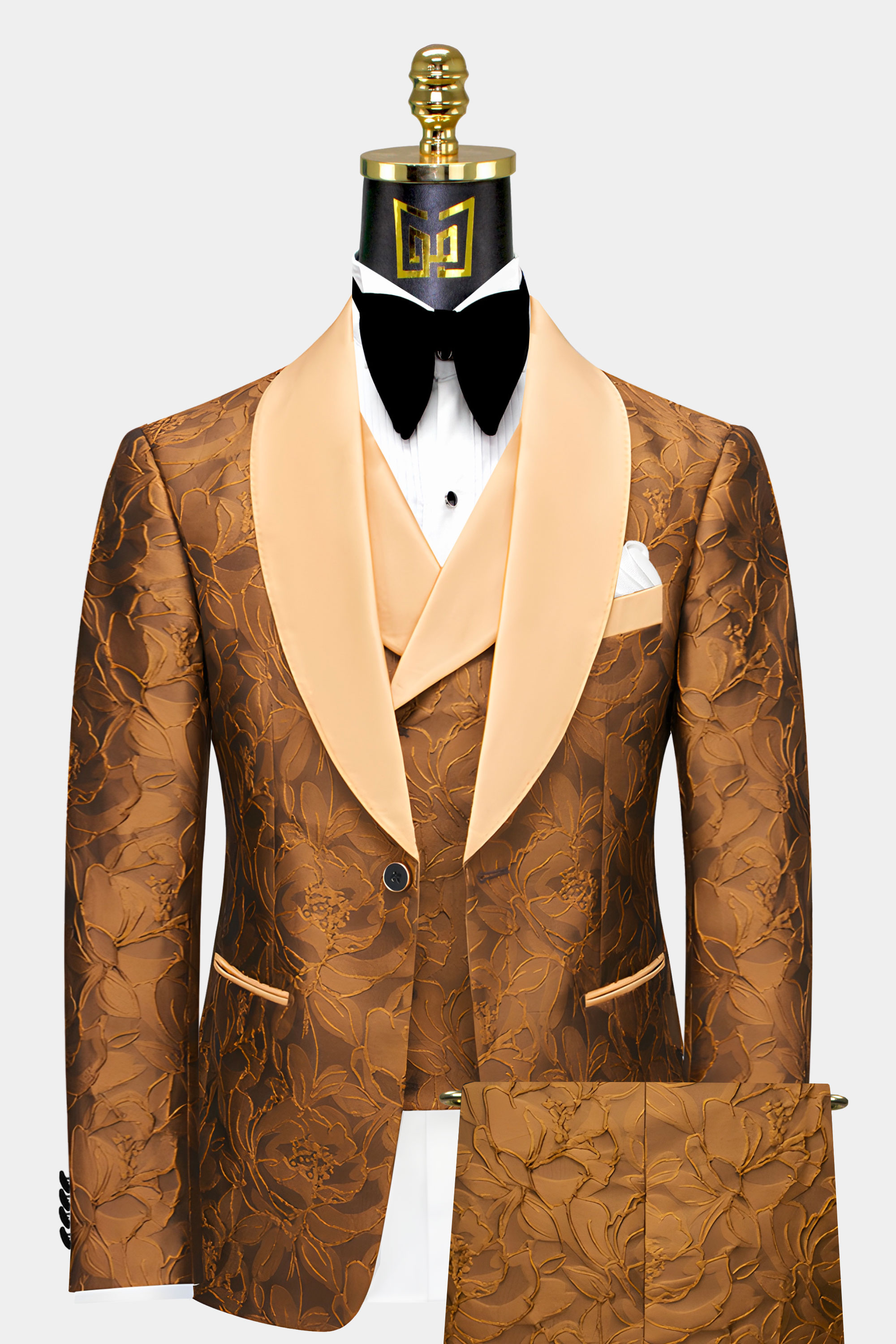 Mens prom suits on sale black and gold