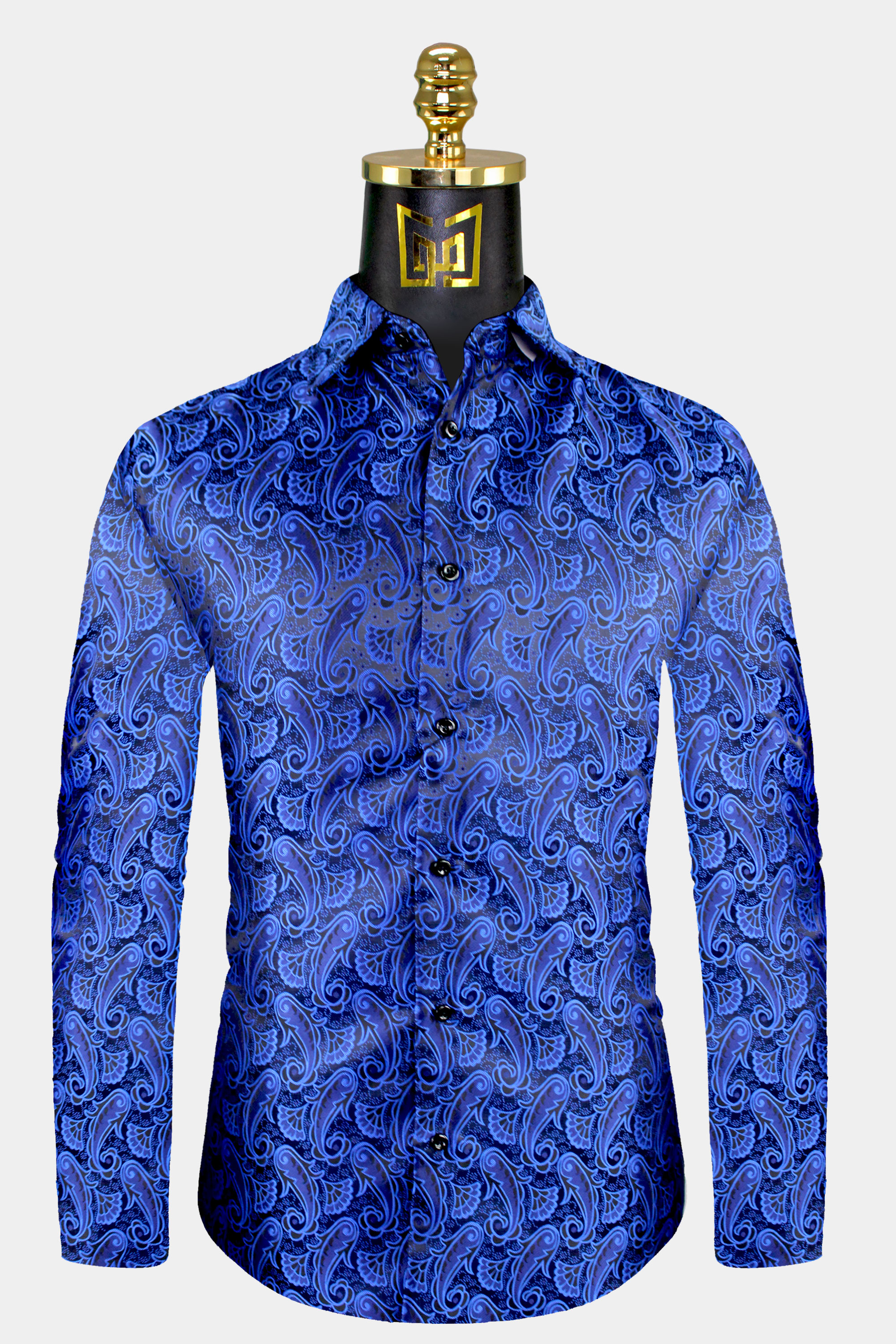 Men s Royal Blue and Black Shirt Gentleman s Guru