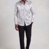 Men’s silver patterned formal shirt for weddings