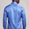 Men's sky blue paisley shirt and wedding prom dress shirt for men