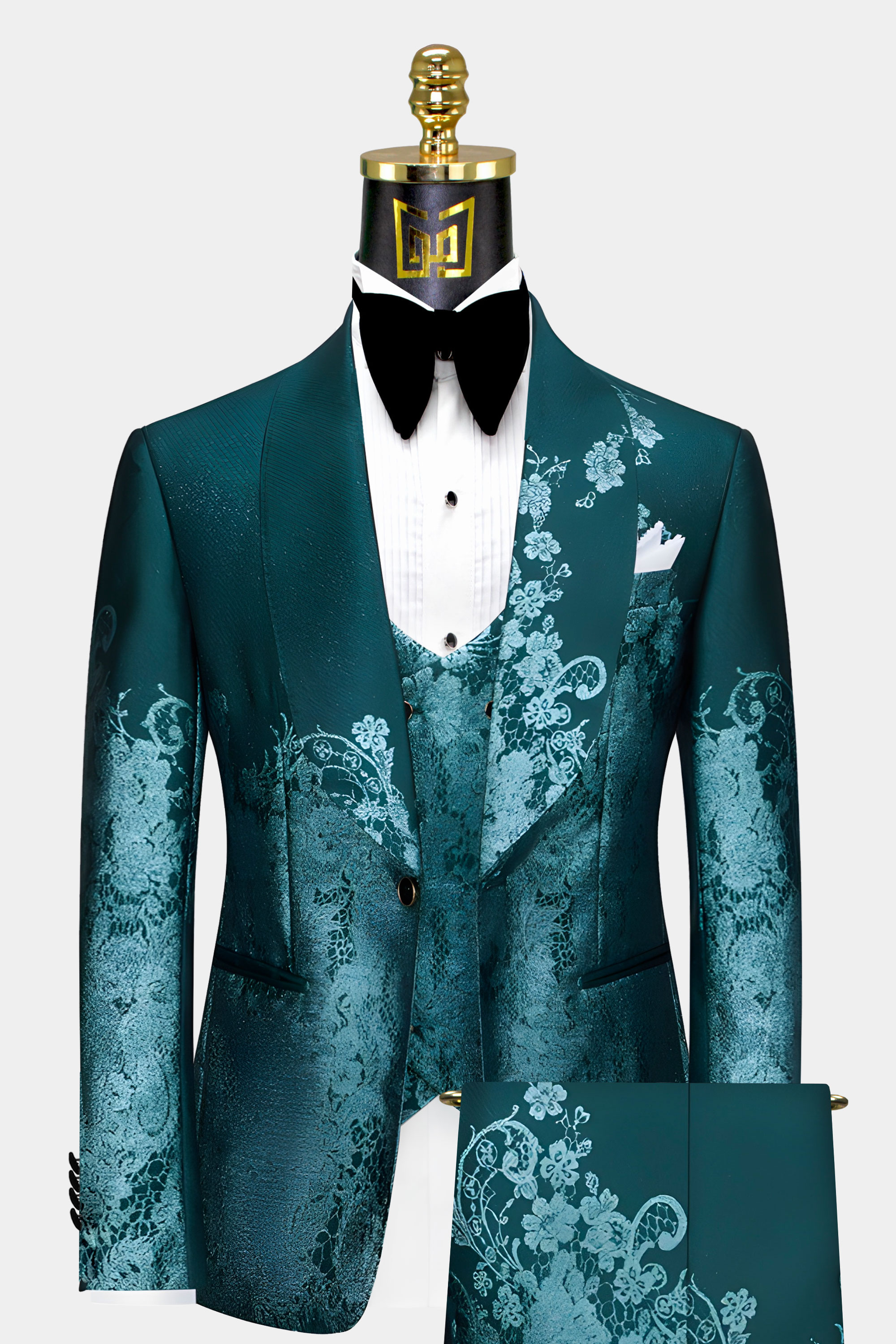 Teal Floral Suit - 3 Piece | Gentleman's Guru