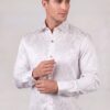 Men's white floral paisley dress shirt for formal occasions from Gentleman's Guru