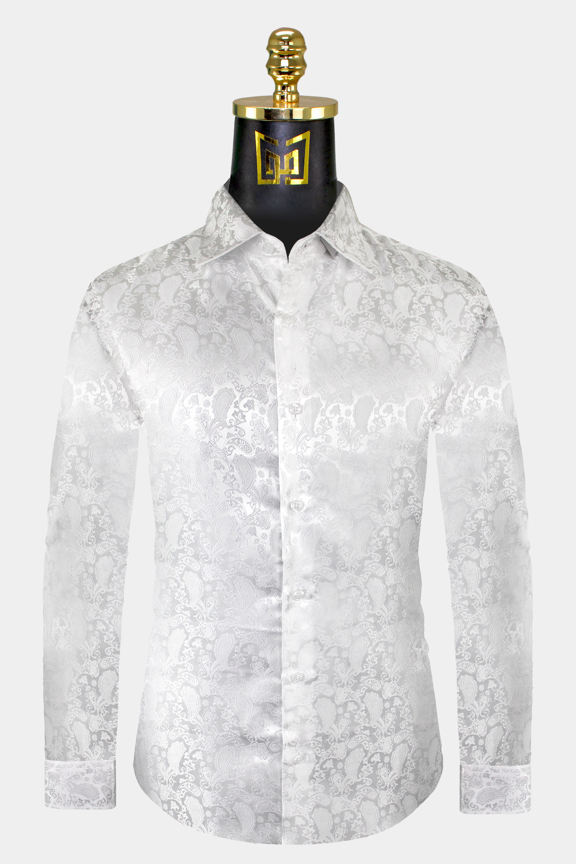 Mens-White-Paisley-Shirt-Floral-Dress-Shirt-For-Men-from-Gentlemansguru.com