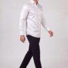 Men's white paisley wedding shirt with a luxury floral pattern from Gentleman's Guru