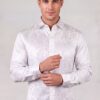 Men's white paisley shirt and luxury floral dress shirt for weddings from Gentleman's Guru