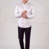 Men's white paisley prom shirt and luxury formal dress shirt from Gentleman's Guru