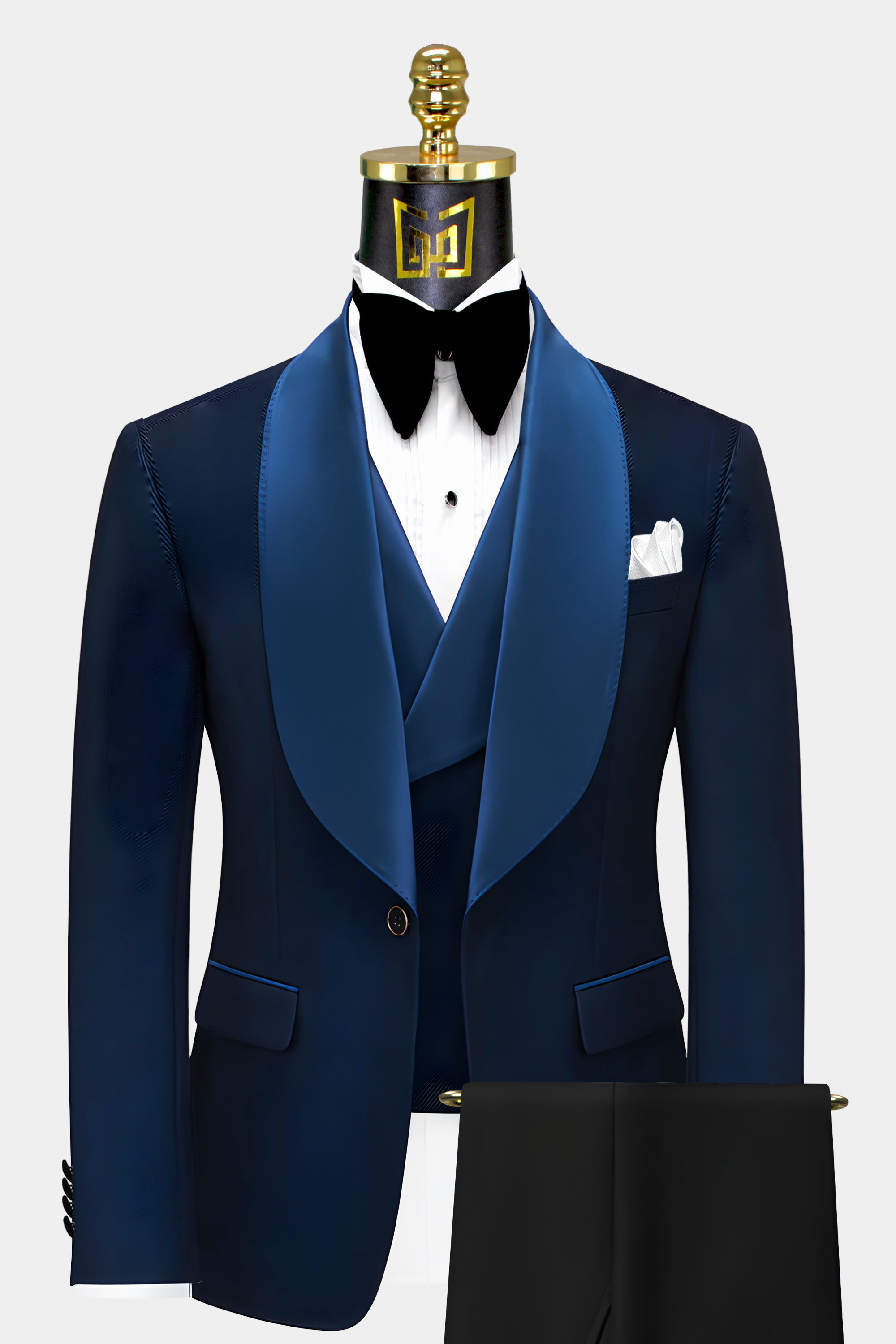 Navy Blue Diamond Tuxedo Suit | Gentleman's Guru