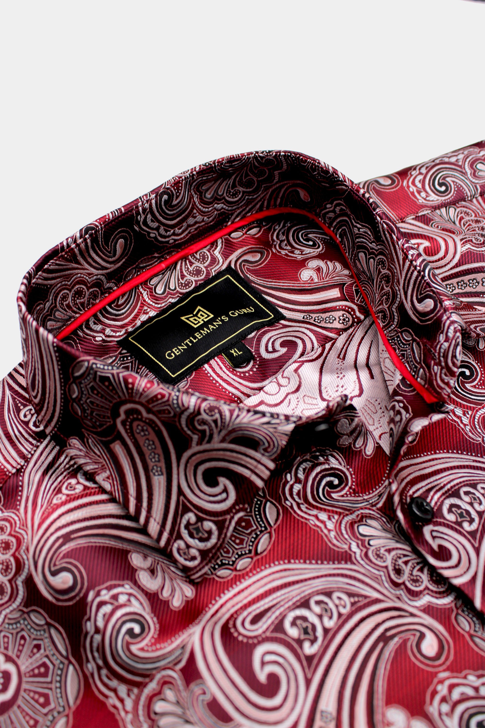 Patterned-MAroon-Burgundy-Dress-Shirt-For-Men-from-Gentlemansguru.com