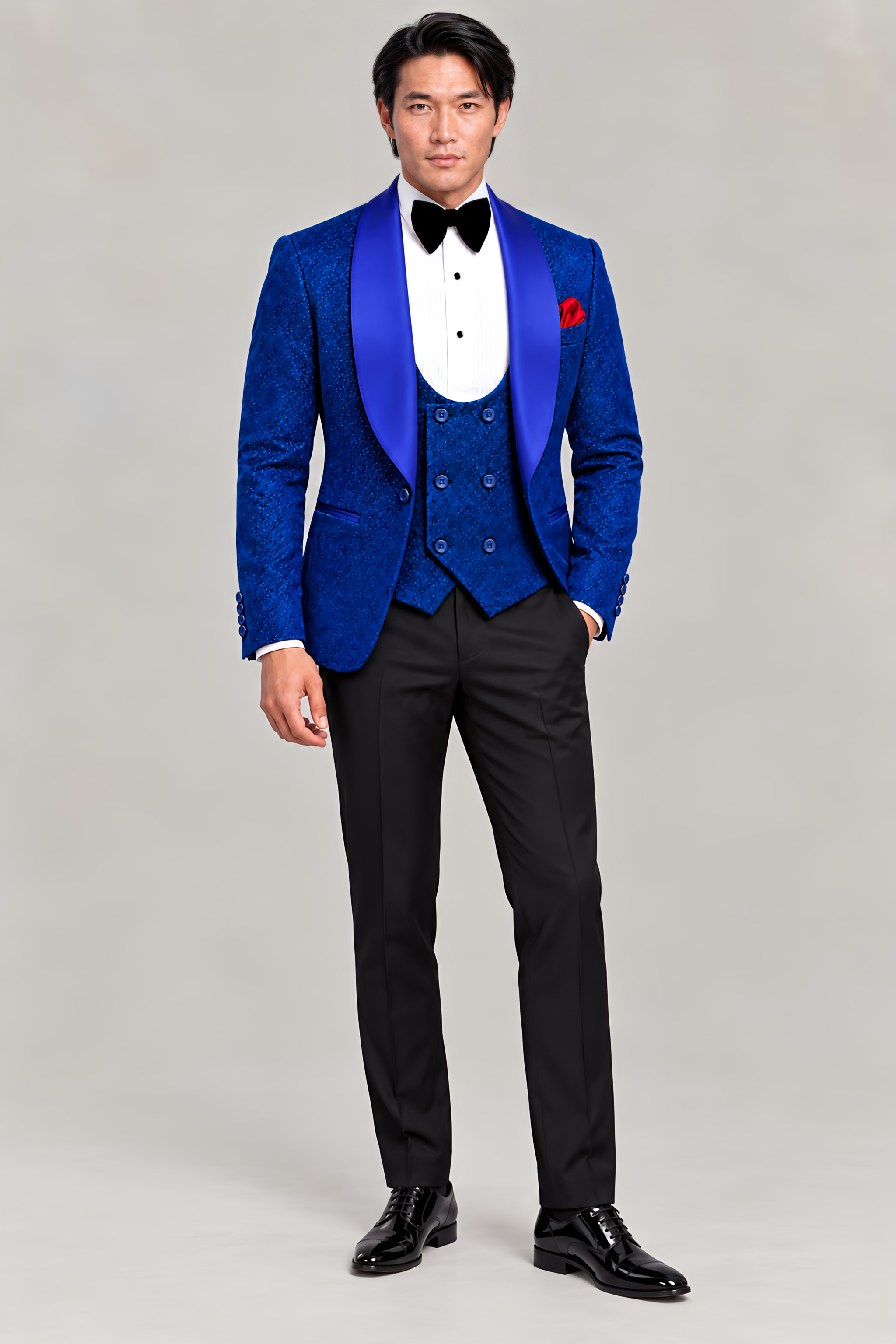 Royal Blue Glitter Tuxedo – 3 Piece - thumbnail 4