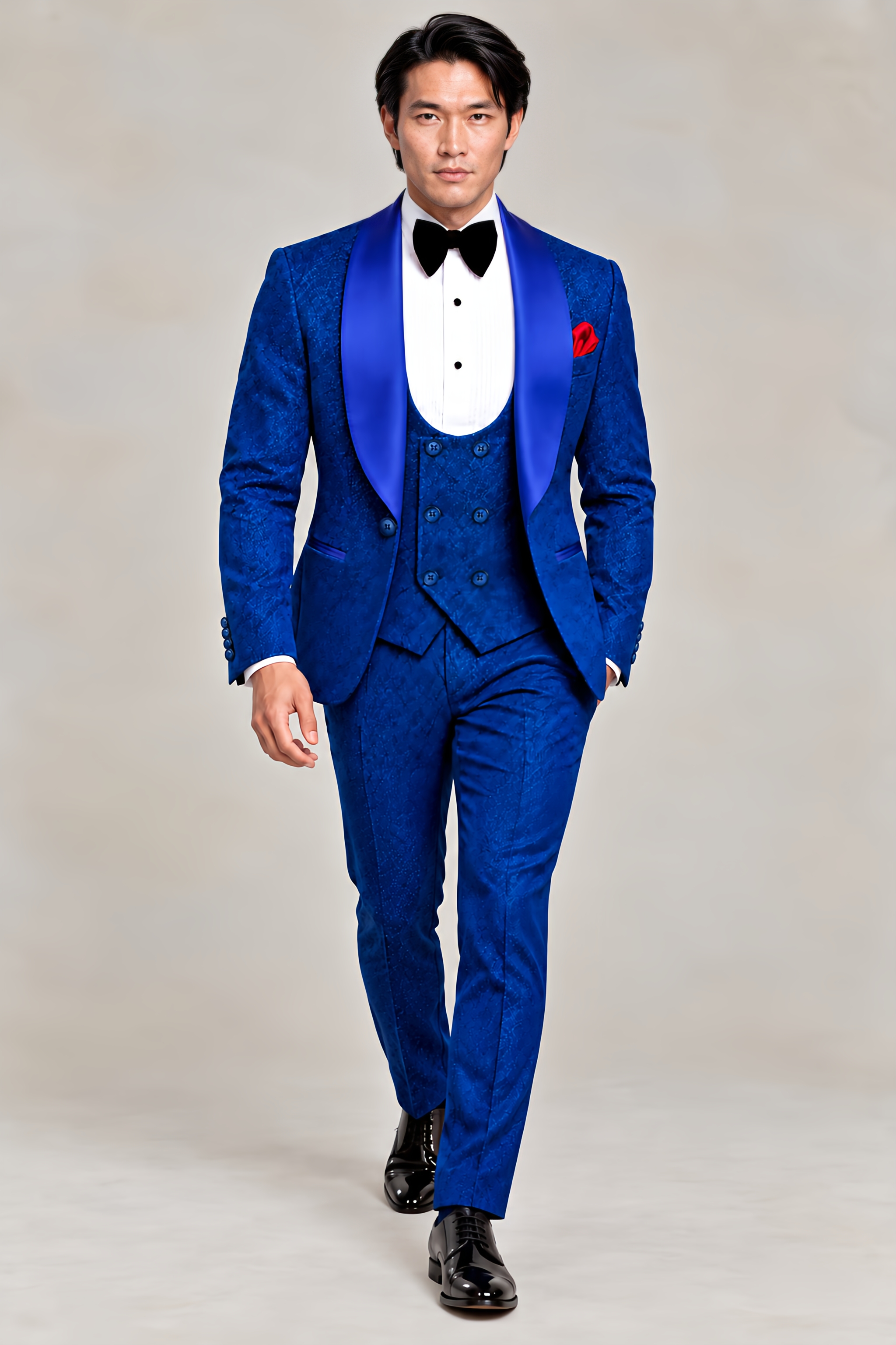 Royal Blue Glitter Tuxedo – 3 Piece - thumbnail 3