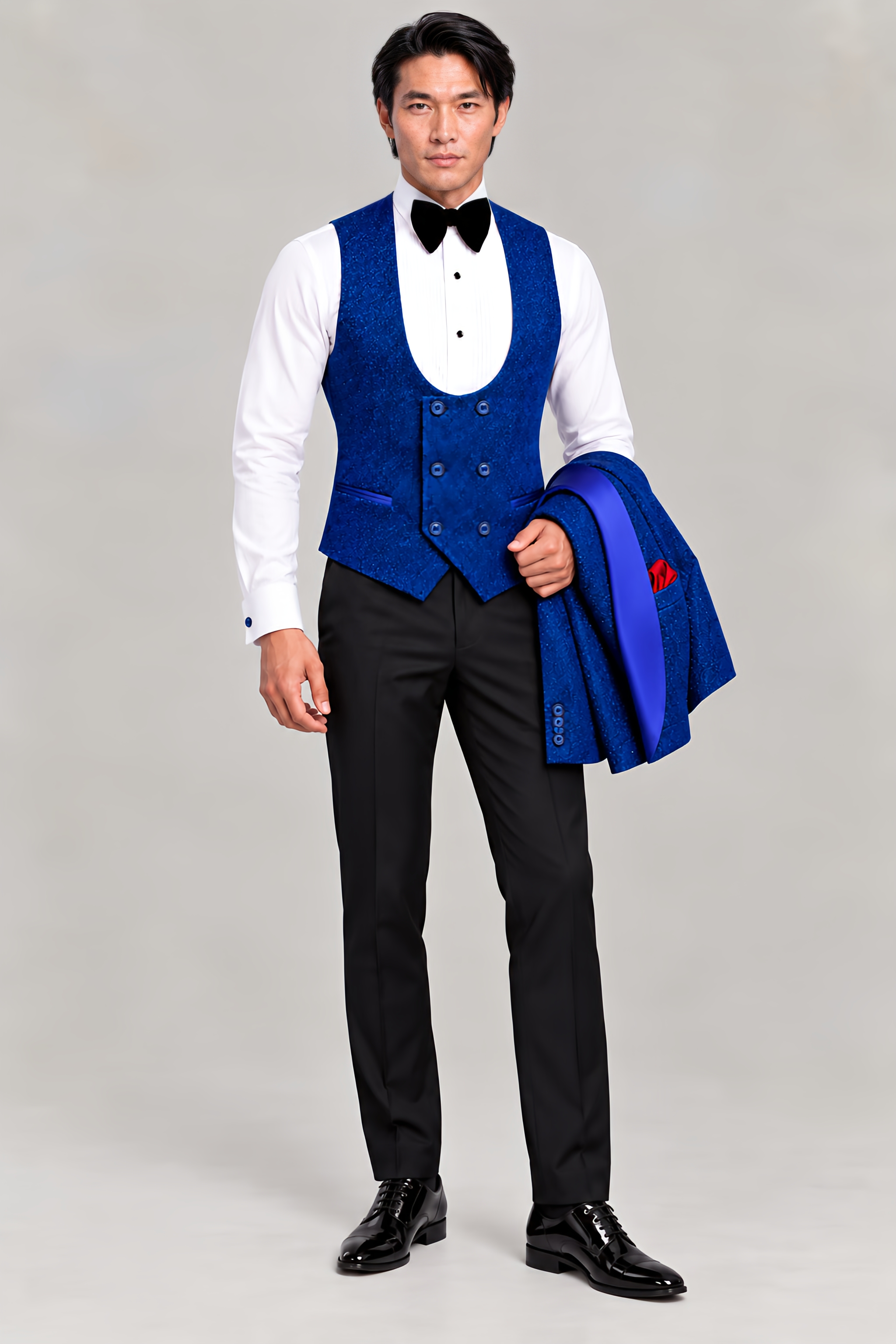 Royal Blue Glitter Tuxedo – 3 Piece - thumbnail 5