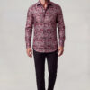 Burgundy Paisley Wedding Shirt for Men Walking from Gentleman's Guru