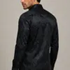 Elegant black paisley party shirt shown from the back from Gentleman's Guru