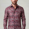 Men's Burgundy Paisley Shirt from Gentleman's Guru