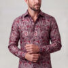 Men's Maroon Paisley Shirt Cuff Detail from Gentleman's Guru