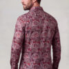 Red Wine Paisley Shirt for Men Back View from Gentleman's Guru