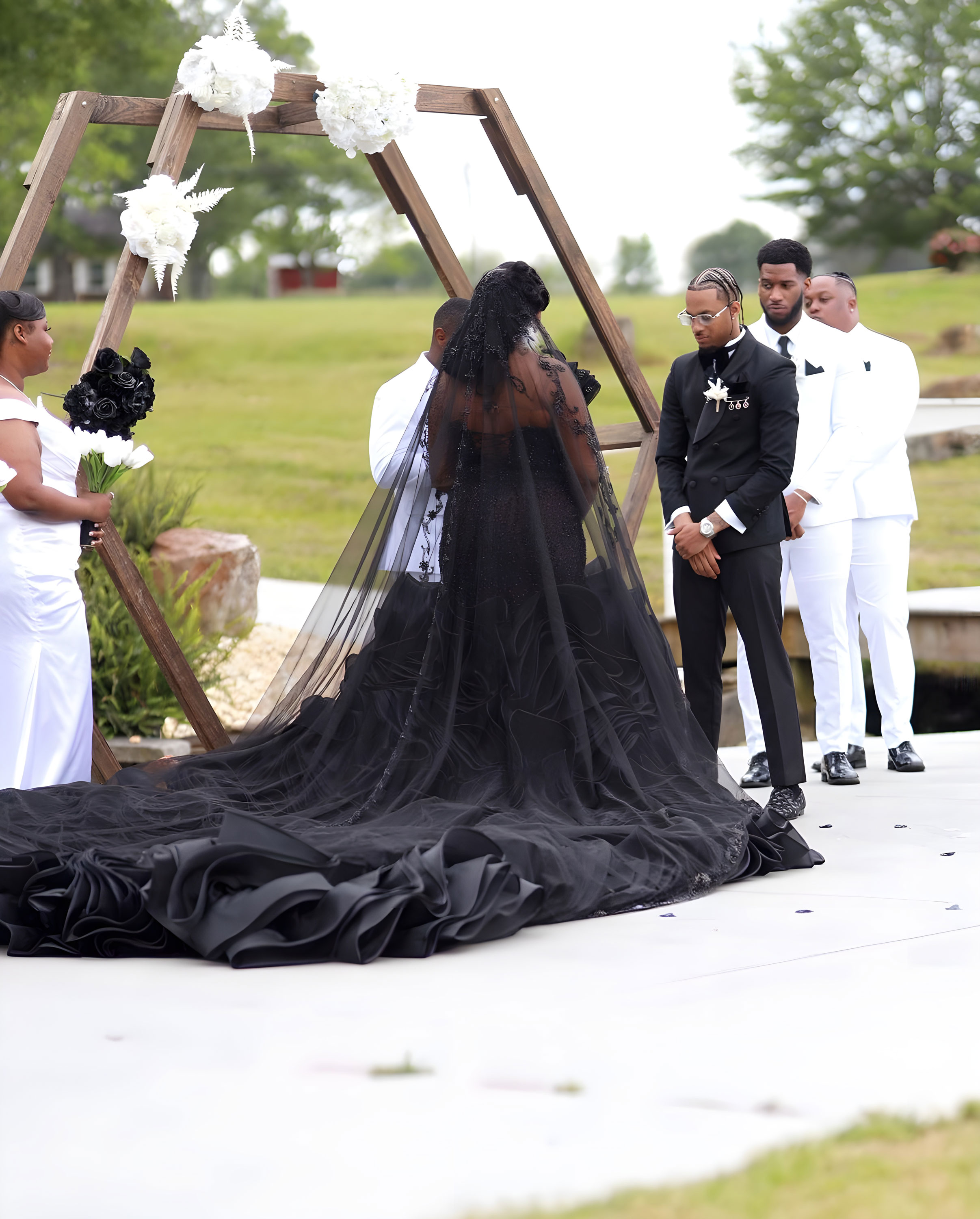 All-Black-Wedding-Men-Wedding-Suit)In-Black-Bride-Dress-Customer-Gallery-from-Gentlemansguru.com