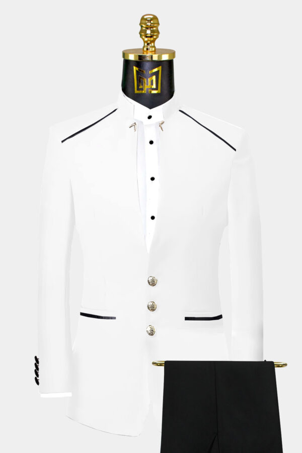Mens-White-Mandarin-Collar-Suit-Ivory-Cream-Tuxedo-Turtle-Neck-from-Gebntlemansguru.com