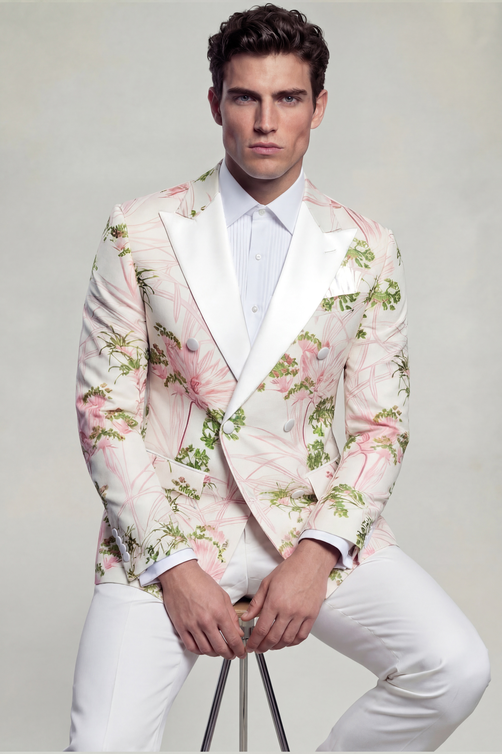 Spring-Tuxedo-Floral-Double-Breasted-Men-Suit-Wedding-Groomsmsne-Attire-from-Gentlemansguru.com