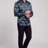 Mens-Black-and-Green-Paisley-Shirt-Full-Body-Cuff-Pose-from-Gentlemansguru.com